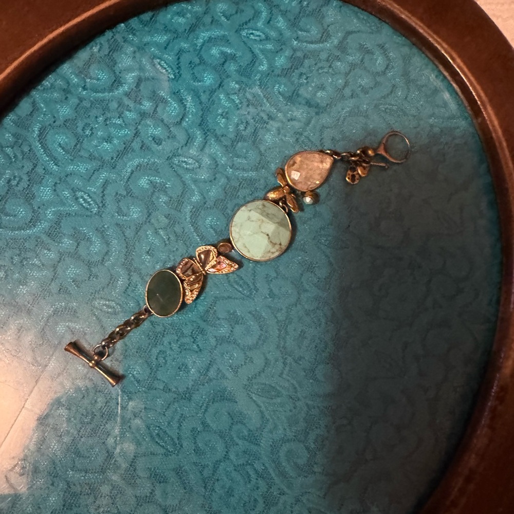 Fossil Gold-Tone Bracelet with Turquoise and Teal Stones